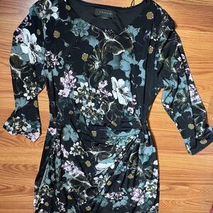 Tahari Floral Black Summer Mini Dress